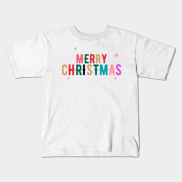 Merry Christmas Kids T-Shirt by Artistic Design